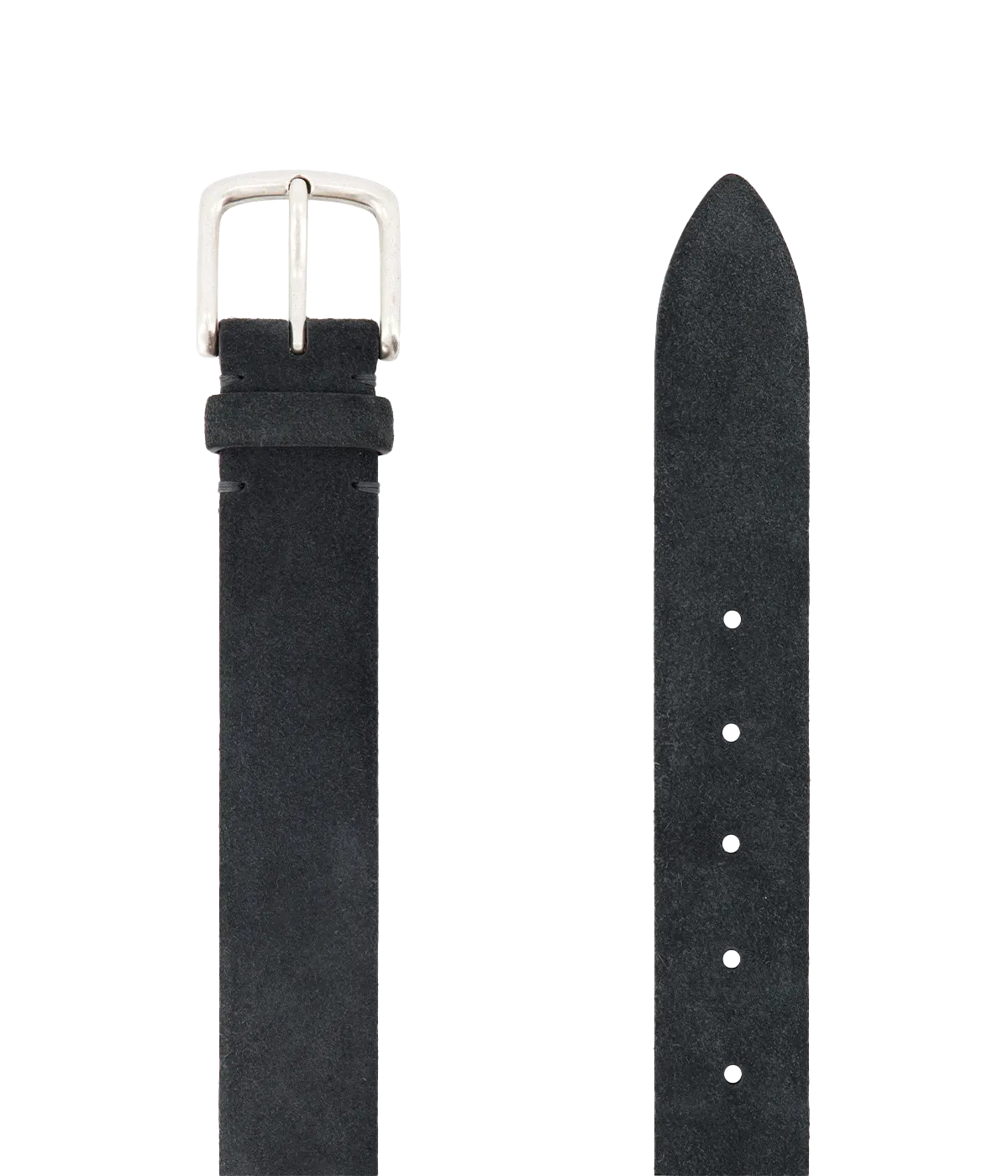Velour Leather Belt in Charcoal