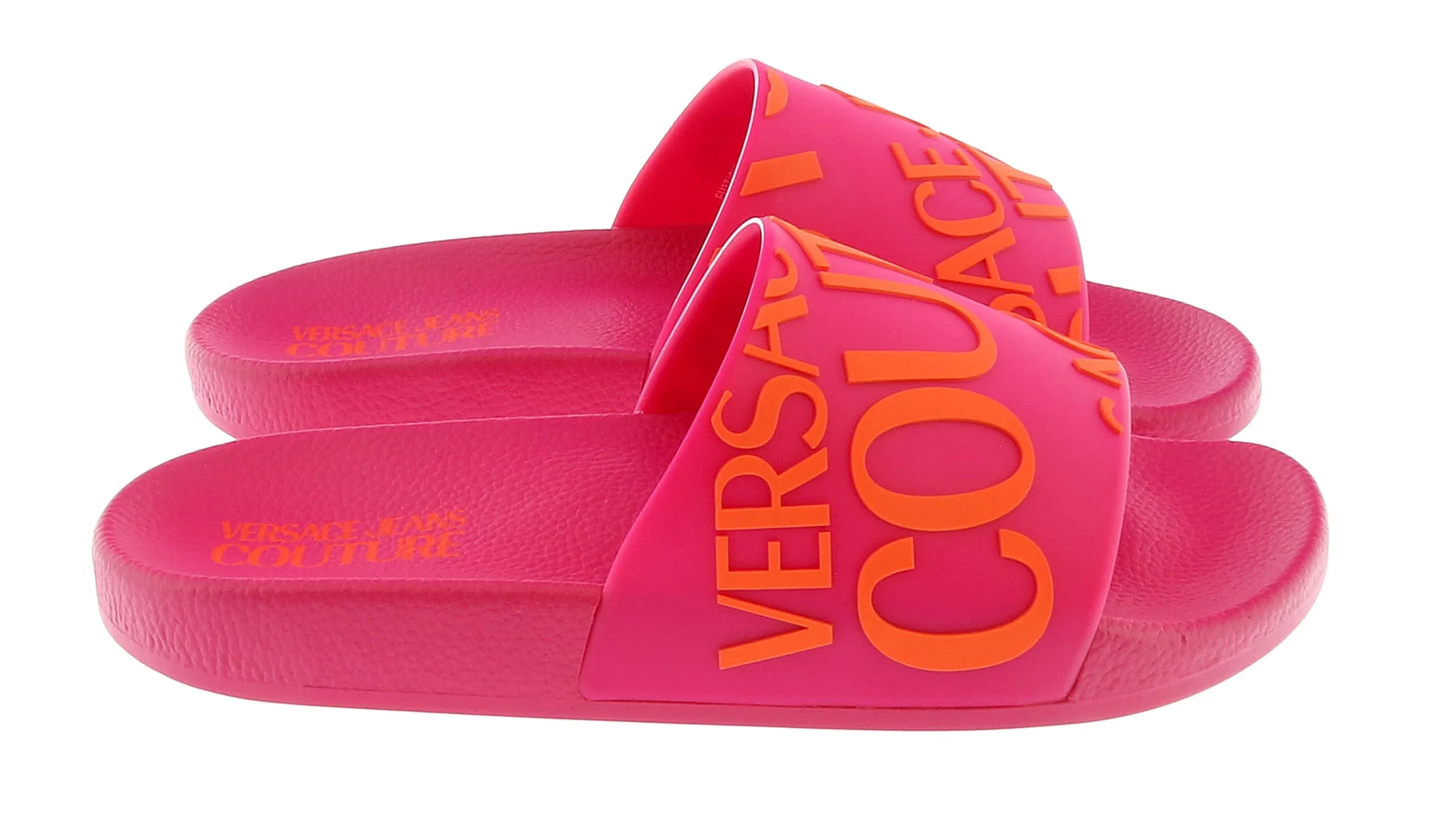 Versace Jeans Couture Fushia Orange Signature Pool Slide
