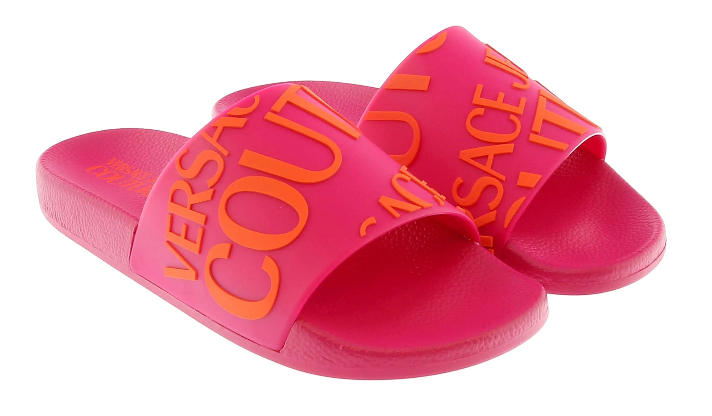 Versace Jeans Couture Fushia Orange Signature Pool Slide