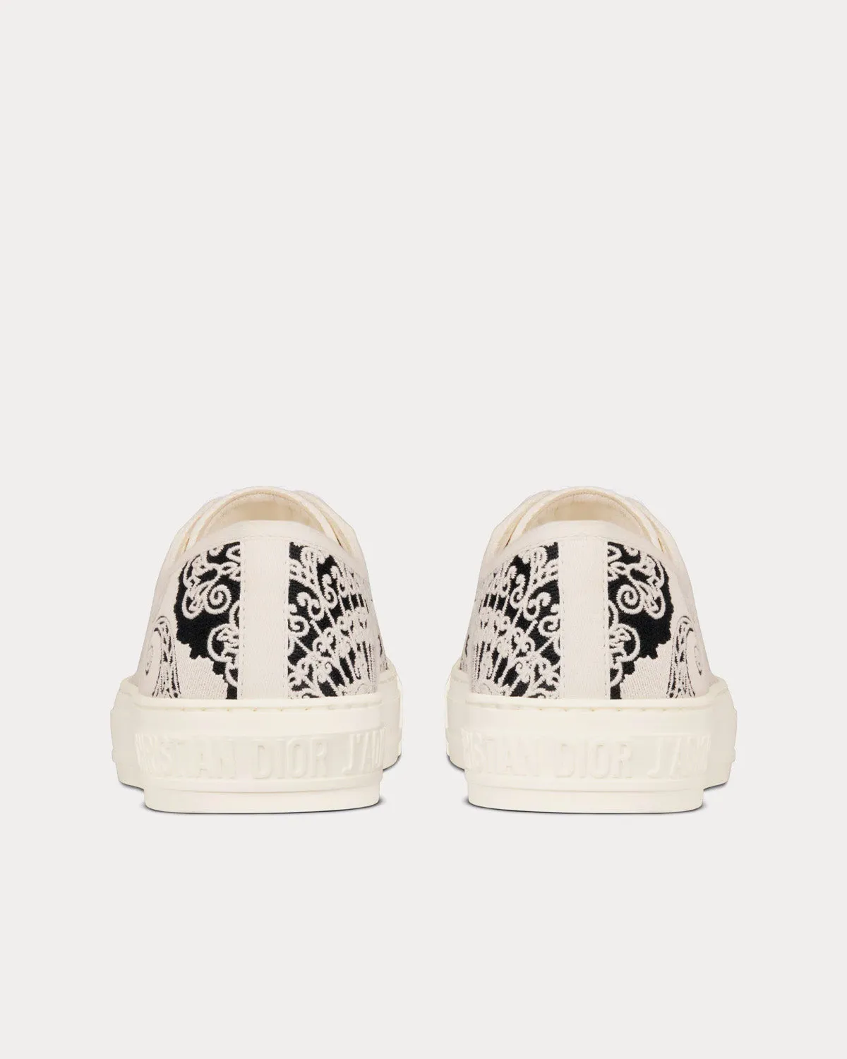 Walk'n'Dior Black and White Cotton with Dior Bandana Embroidery Low Top Sneakers