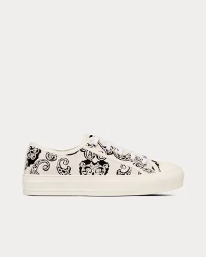 Walk'n'Dior Black and White Cotton with Dior Bandana Embroidery Low Top Sneakers