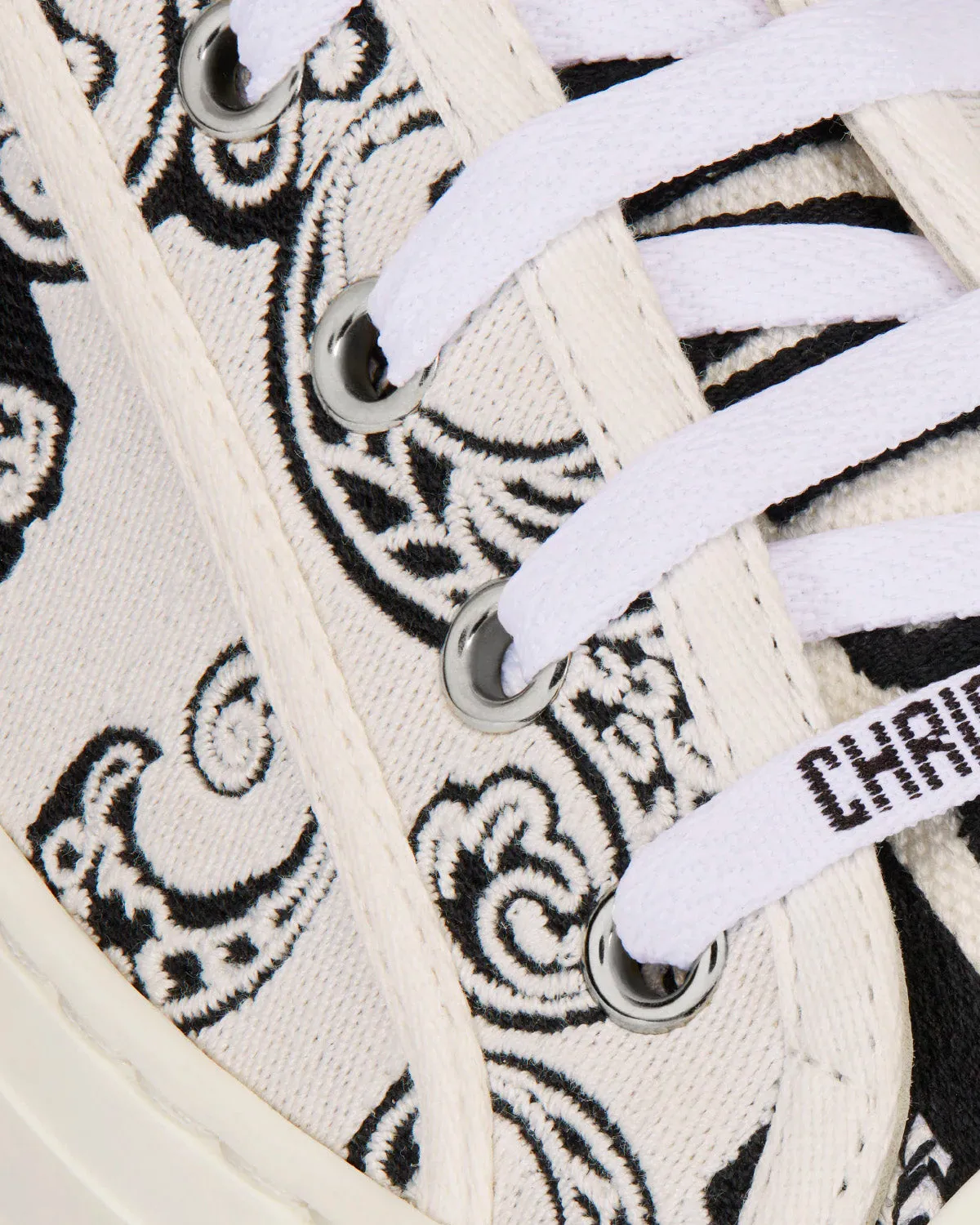 Walk'n'Dior Black and White Cotton with Dior Bandana Embroidery Low Top Sneakers