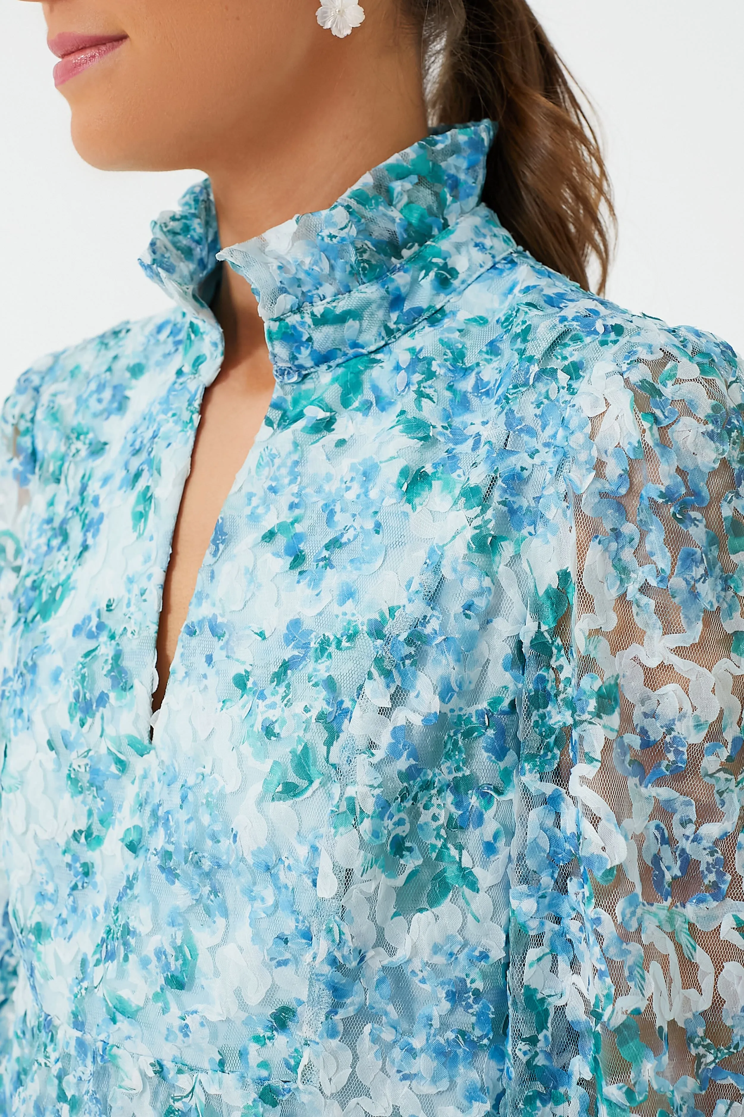 Water's Edge Hydrangea Organza Palmerston Dress