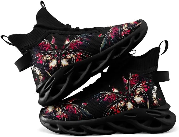 Wide Toe Mid-top Boots for Women Mesh Slip On Fashion Walking Shoes Lightweight Lace-up Workout Sneakers Anti-skid