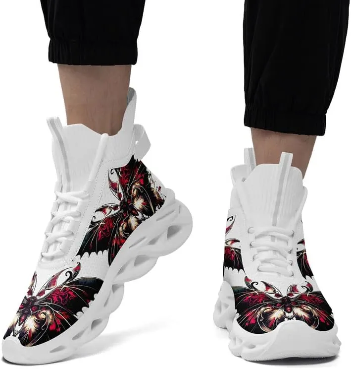 Wide Toe Mid-top Boots for Women Mesh Slip On Fashion Walking Shoes Lightweight Lace-up Workout Sneakers Anti-skid