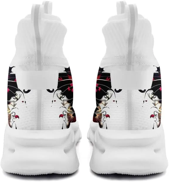 Wide Toe Mid-top Boots for Women Mesh Slip On Fashion Walking Shoes Lightweight Lace-up Workout Sneakers Anti-skid