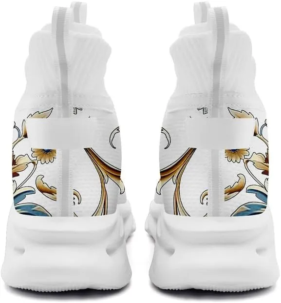 Wide Toe Mid-top Boots for Women Mesh Slip On Fashion Walking Shoes Lightweight Lace-up Workout Sneakers Anti-skid