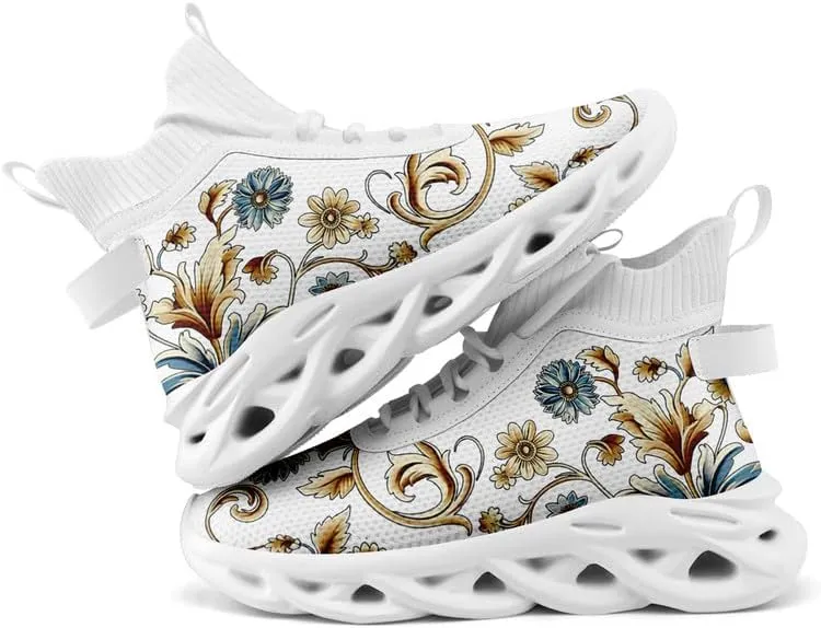 Wide Toe Mid-top Boots for Women Mesh Slip On Fashion Walking Shoes Lightweight Lace-up Workout Sneakers Anti-skid