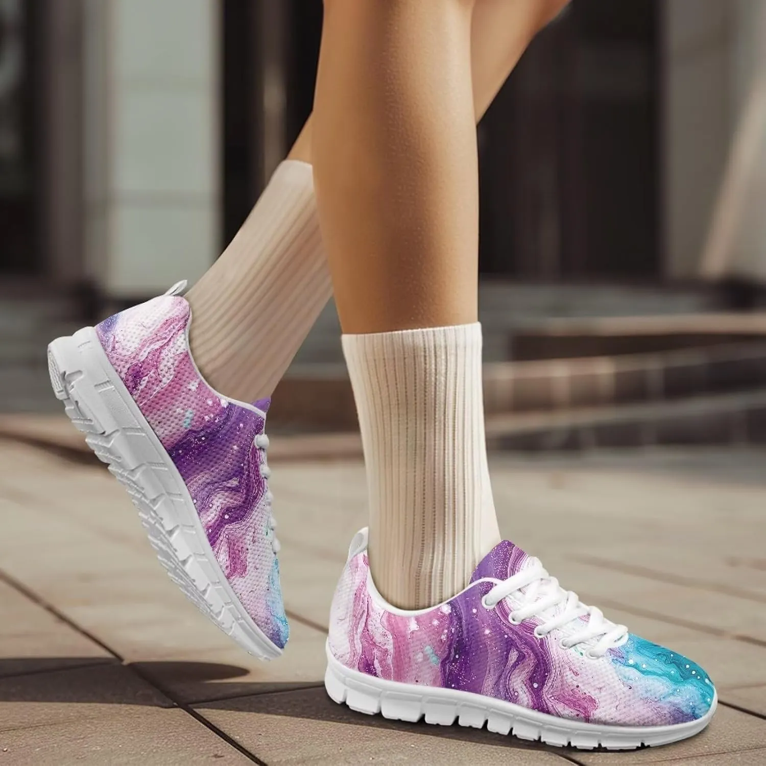 Women Trainers Road Running Shoes Lightweight Breathable Mesh Sports Tennis Sneakers Non Slip Comfort Causal Walking Shoes US 5-12