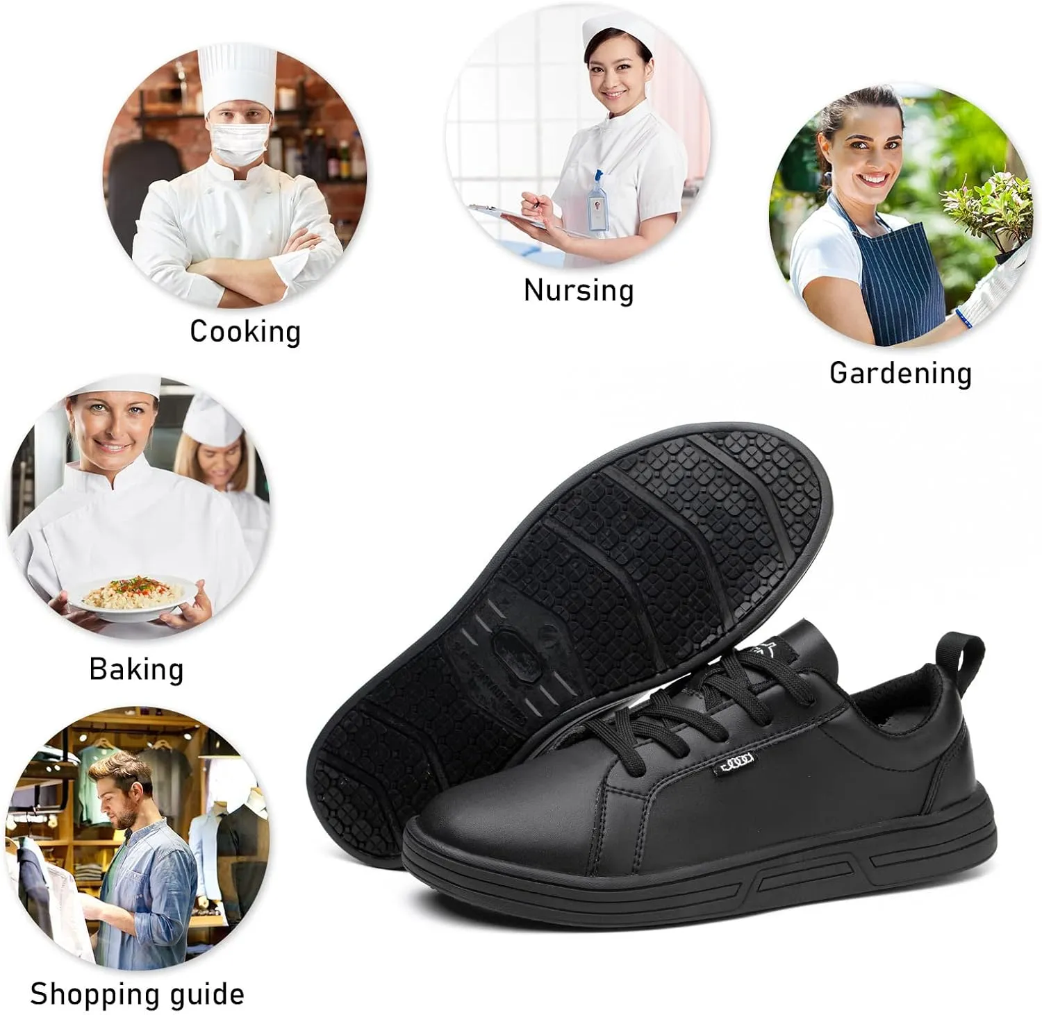 Womens Food Service Slip Resistant Work Shoes for Restaurant Crew Nurse Shoe
