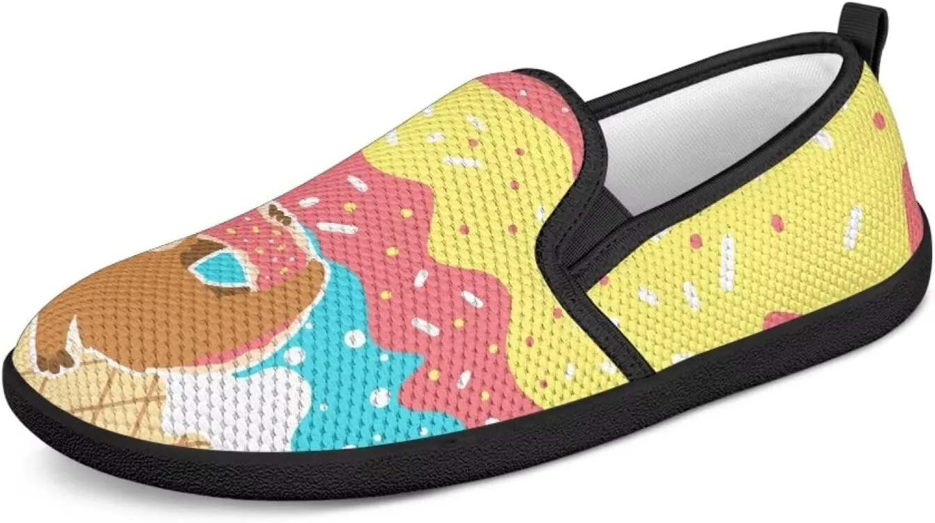 Womens Mesh Slip On Shoes Casual Breathable Low Top Flats Non-Slip Fashion Comfort Walking Work Loafers